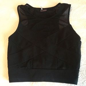 Bandage & Mesh Crop Top - Sparkle & Fade - sz S